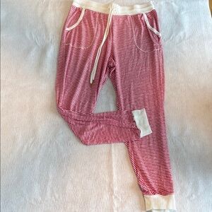 Red and White Striped pajama pants